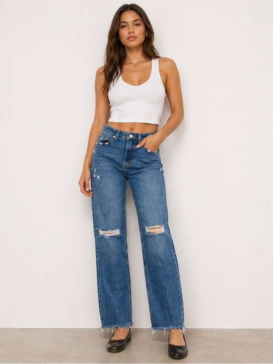 Just Black Denim - JBD Just Black Denim Size 26 Distressed Blue Women's Jeans